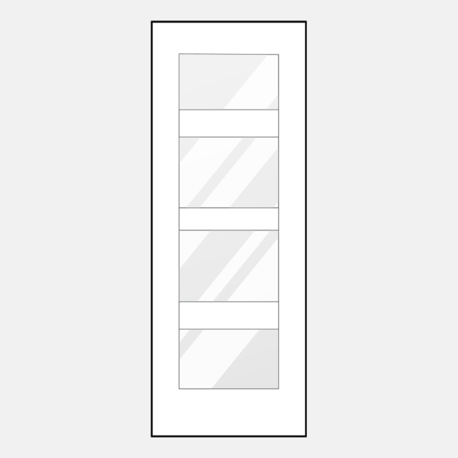 Illustration of ProVia 8-foot front door with simulated divided lites; style 460-T5-4L with glass