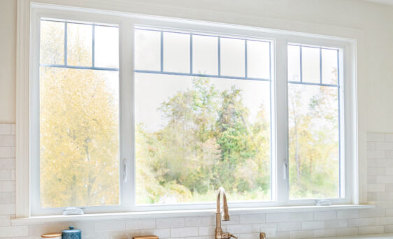 Aspect white casement windows in a kitchen