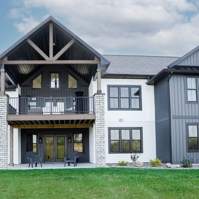 CedarMAX® Board and Batten in Nightfall on a two-story home