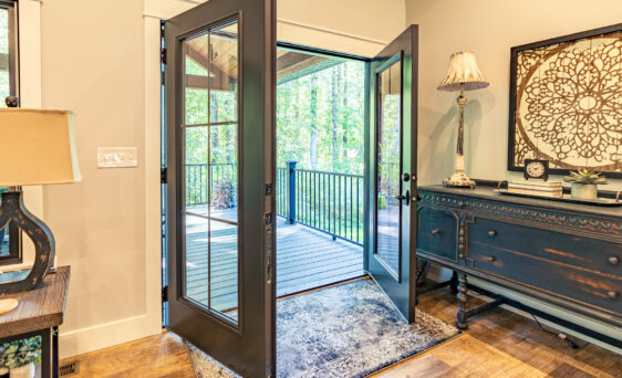 Legacy™ 460 Steel exterior French Doors in Rustic Bronze with Internal Grids, example of French exterior replacement doors