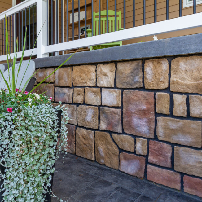 Closeup view of ProVia's Natural Cut™ manufactured stone veneer in Woodbridge