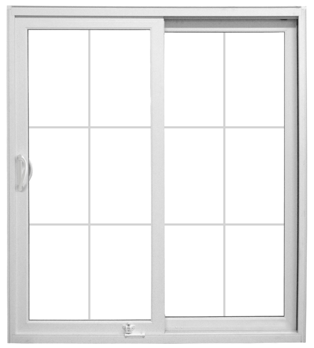 Isolated image of a ProVia patio door with cottage grids