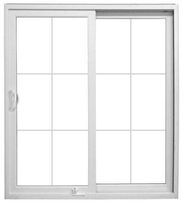 Isolated image of a ProVia patio door with cottage grids
