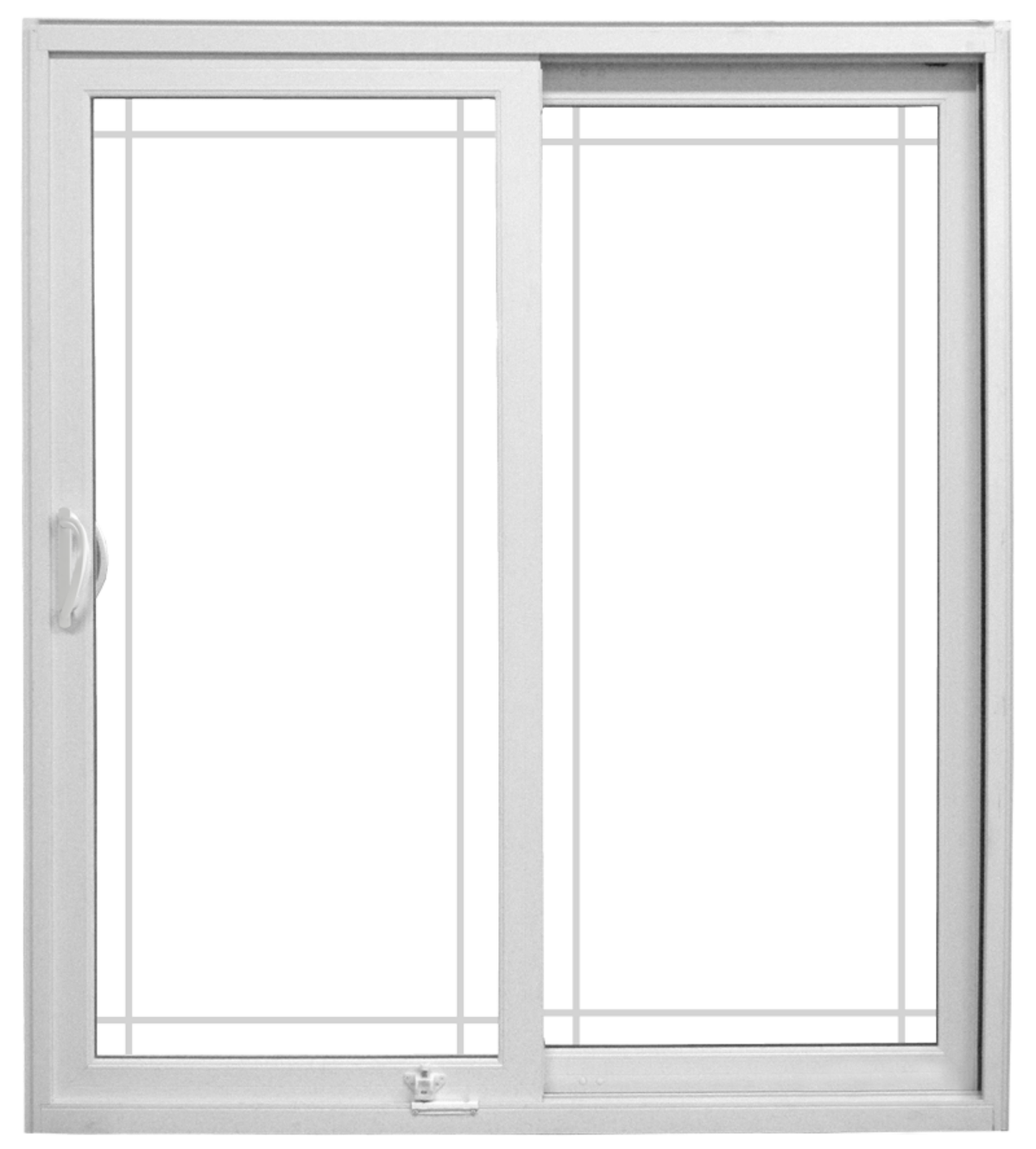 Isolated image of a ProVia patio door with prairie grids