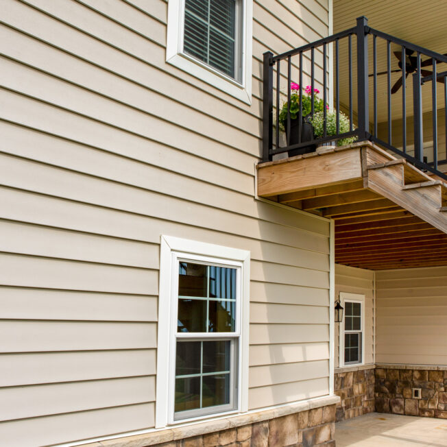 CedarMAX insulated vinyl siding in the color Sandalwood