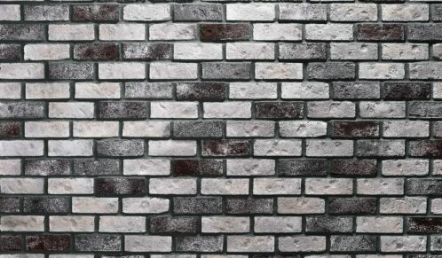 ProVia thin brick veneer in Cobblestone with Black grout
