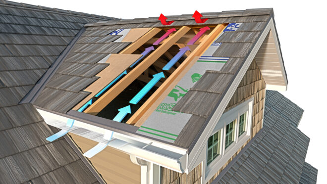 Illustration showing the importance of metal roofing ventilation