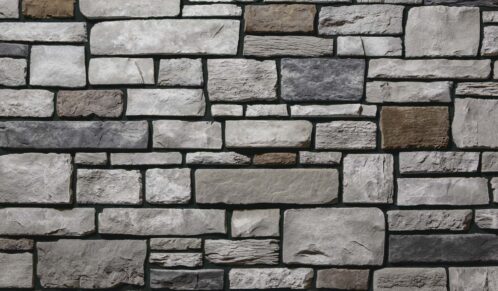 Terra Cut™ Niagara manufactured stone veneer with Black Grout