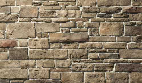 Terra Cut™ Russet manufactured stone veneer with Buff Grout