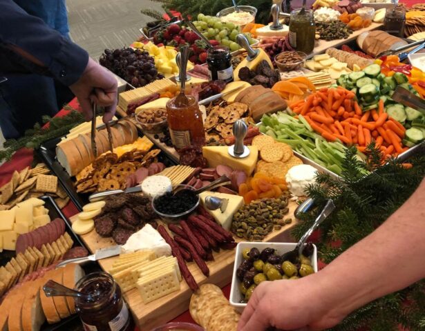 Charcuterie board at ProVia company Christmas event.