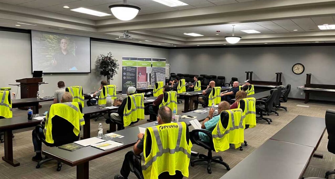 Image of new ProVia hires in a conference room as they complete their onboarding training