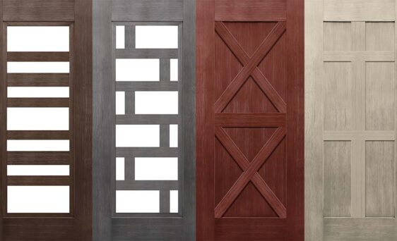 Four new Signet doors feature Simulated Divided Panel fiberglass door designs