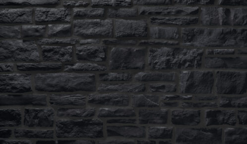 Terra Cut™ Graphite manufactured stone veneer with Black Grout
