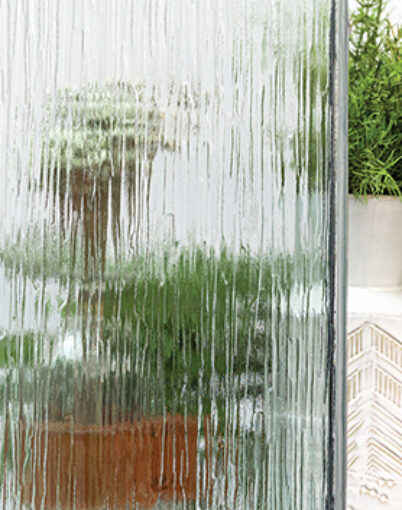 Closeup of ProVia privacy glass style Waterfall