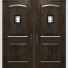 Signet™ 002C-437 French Doors in Truffle, example of Tudor-style front doors