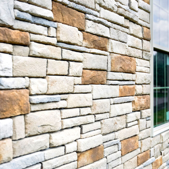 ProVia Ottawa Dry Stack Manufactured Stone on home exterior