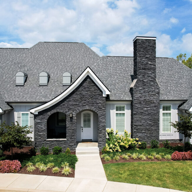 ProVia PrecisionFit™ Sage Gray manufactured stone on home exterior