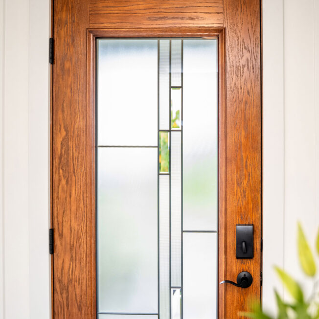 ProVia Signet® 460 Entry Door in Caramel with Brookhaven Decorative Glass