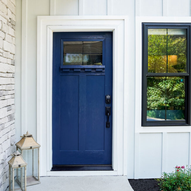 Signet® Fir 420DS blue front door in Custom Paint Color