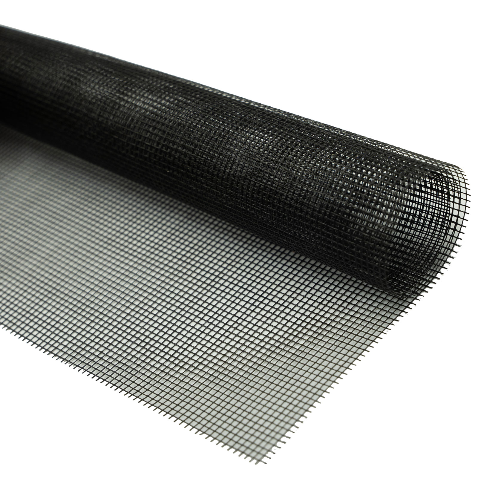 Image of a roll of black SeeVue® steel screen mesh